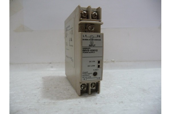 Power Supply, S8VS-03012, 100~ 240 VAC, 12 VDC, Omron